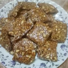A picture of Badam Til chikki.