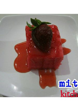 Foto resep Strawberry cake kukus