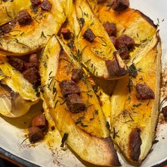 A picture of Autumn Squash With Chorizo & Garden Herbs 🌿.