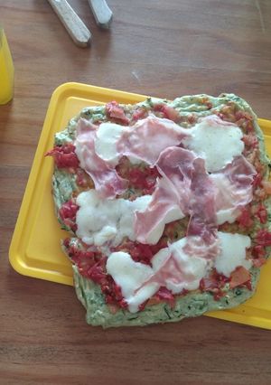 Una foto de Pizza con masa de Zucchinis