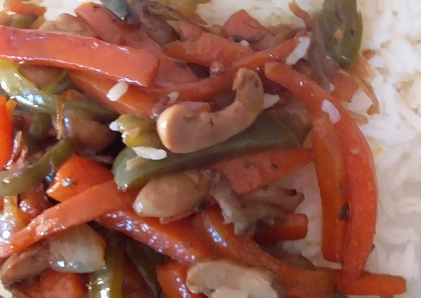 Salteado de verduras con champiñones