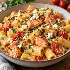 A picture of Salmon Feta Pasta.