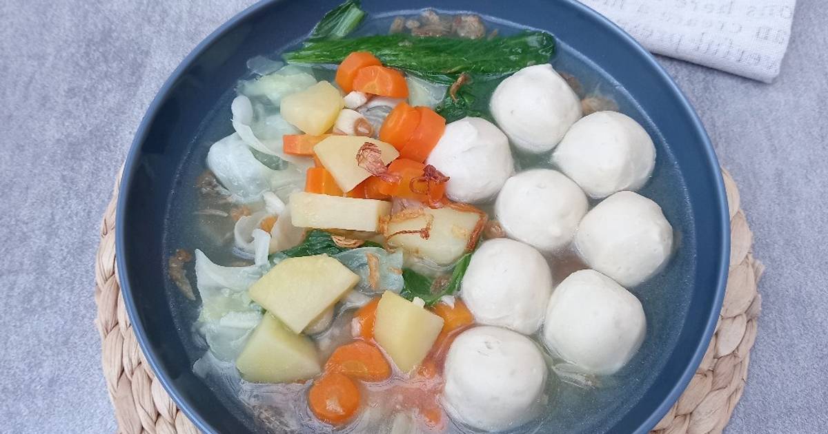 Resep Sup Bakso Ikan Oleh Erlina Cookpad