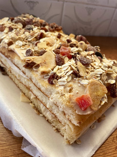 Foto principal de Tarta fit de yogurt y crema de cacahuete