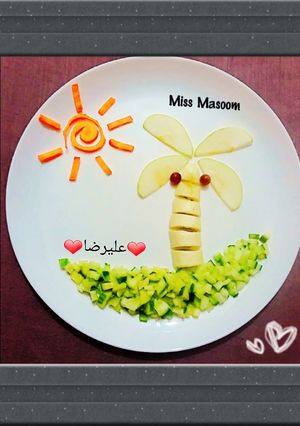 عکسی از دستور تزیین میوه کودک علیرضا 👦