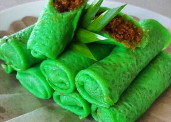 How To Cooking Recipe Indonesian Pancake Roll with Coconut Filling Savory Delicious