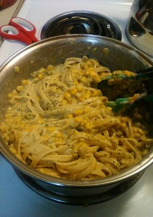 A picture of Veggie Alfredo Fettuccine.