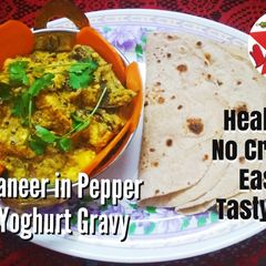 A picture of Paneer in Pepper Yoghurt Gravy.