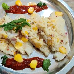 A picture of Instant Corn cheese uttapam.