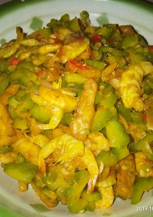 Foto resep Tumis pare udang asin