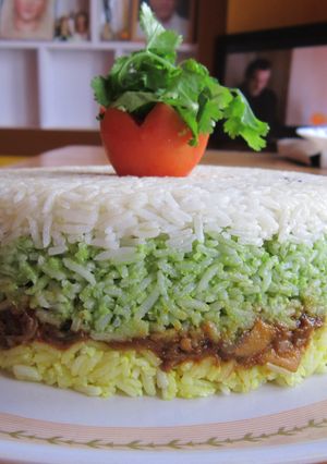 A picture of Layered Rice.
