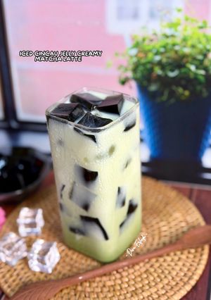 Foto resep Iced Cincau Jelly Creamy Matcha Latte