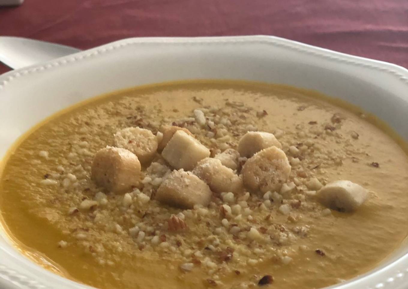 Crema de zanahorias, trigueros y almendras 🥕 con Thermomix