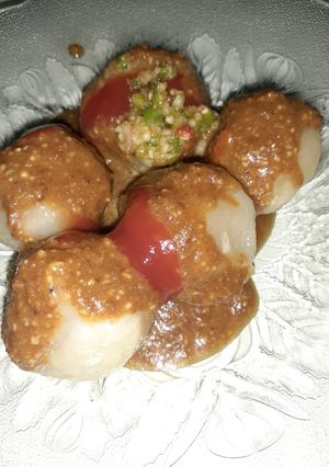 Foto resep Cilok isi ayam kuah kacang