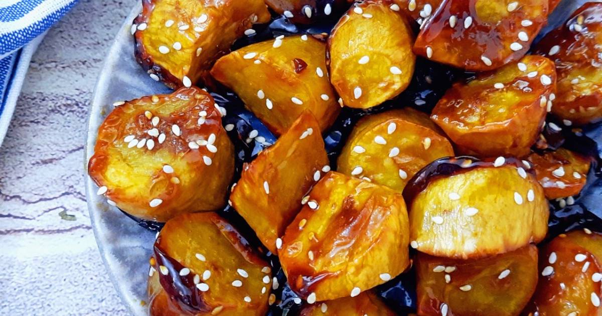 Goguma Mattang (South Korean Candied Sweet Potatoes) Recipe by Madhu