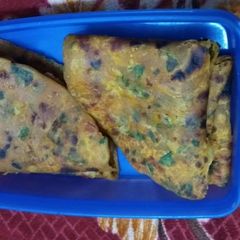 A picture of Spinach-Gram Flour Parathas Palak Besan Parathas.