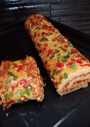 Foto resep Roti gulung abon pedas ketofy