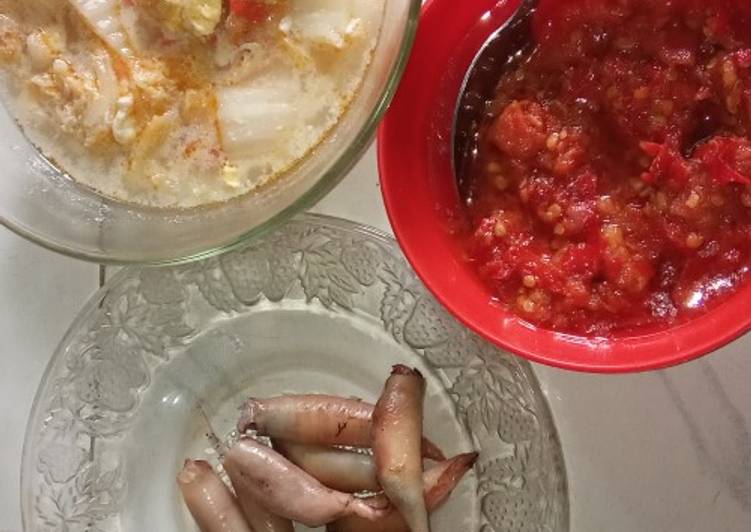 Sayur sawi,sambal dan cumi