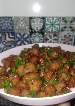 A picture of Soya chilli Manchurian.