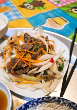 Hình của món Bắp bò bóp thấu.