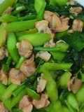 Ngao xào ngồng cải và canh chua ngao