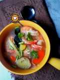 Masak Udang Kuah Jernih Masam Pedas Manis