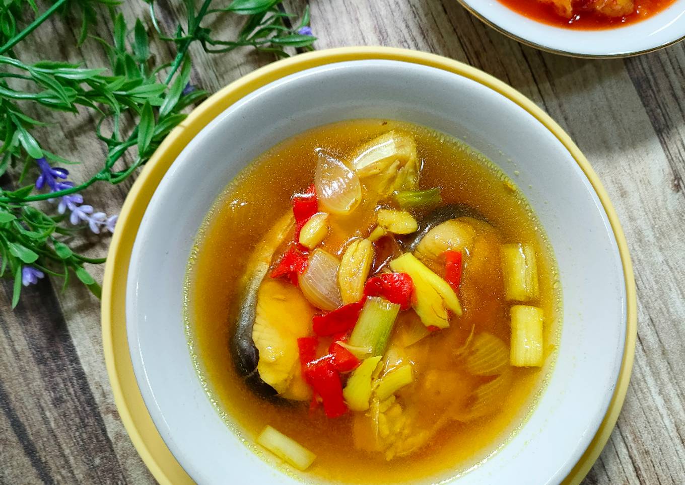 Pindang Patin Palembang bumbu simpel + Sambal Nanas