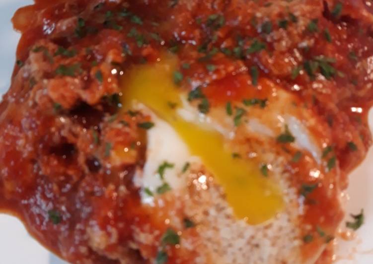 Recipe of Perfect Chorizo and Eggs in a Cheesey Tomato Sauce