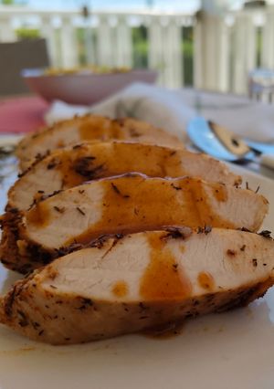 Una foto de Solomillo de pavo con salsa de pimentón