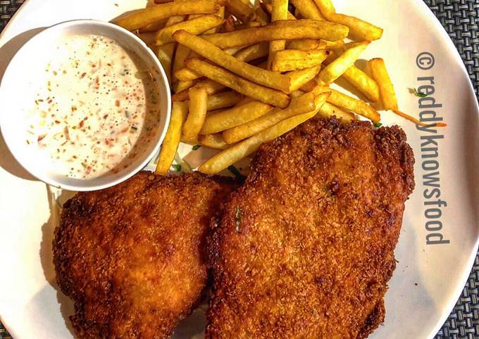 Recipe of Super Quick Homemade Herb crusted Fish ‘And’ Chips