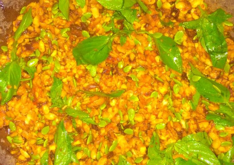Bumbu Sambal tempe penyet,kemangi,lamtoro | Langkah Membuat Sambal tempe penyet,kemangi,lamtoro Yang Enak Dan Lezat
