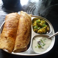 Masala Dosa batata bhaji chutney A picture of Masala Dosa batata bhaji chutney.