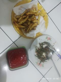 Foto resep Kangkung teriyaki vs French fries