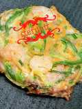 Pancake ai gamberetti con zucchine e carote