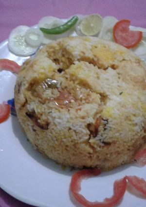 A picture of Egg Biryani.