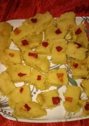 A picture of Leftover Rice burfi.