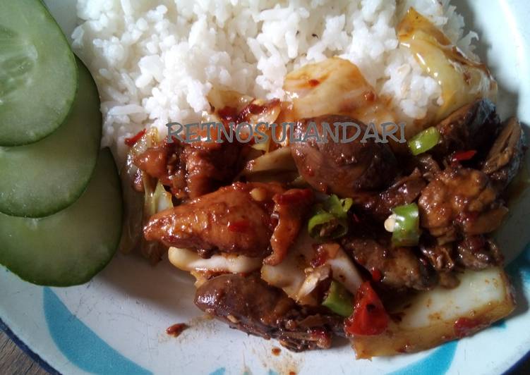 Proses meracik Gongso jantung ayam simpel yang Bisa Manjain Lidah