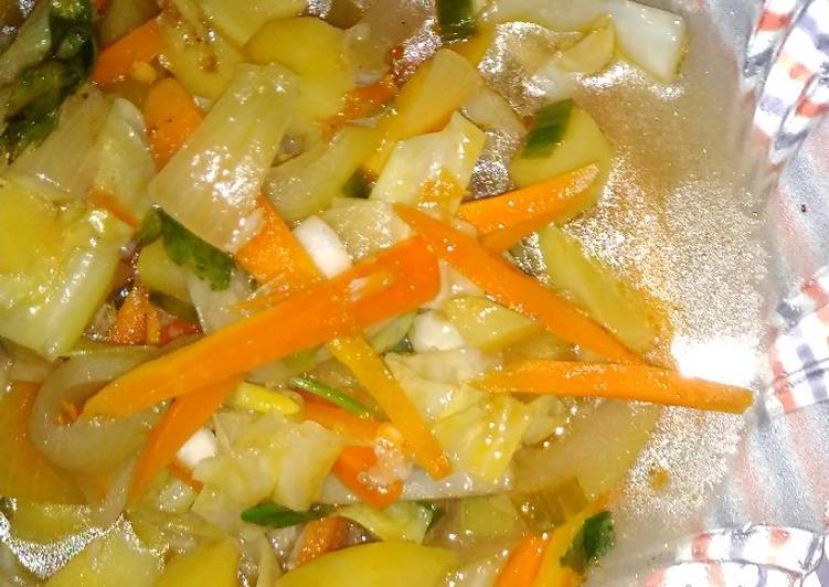 Langkah Mudah untuk Membuat Sup sayur kuah pedas, Sempurna