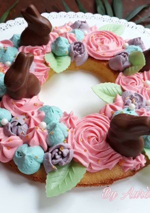 Une photo de ☆Tarte "Jardin de Pâques" ☆ Chocolat & Rose☆