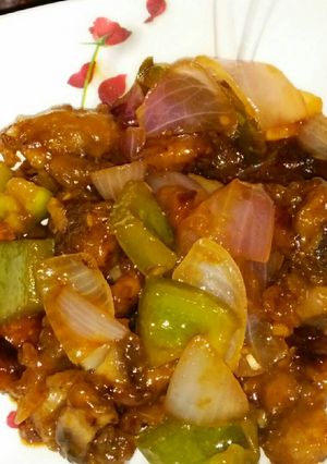 A picture of Mushroom chilli.