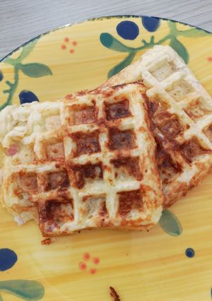 Une photo de Gauffres lardons emmental