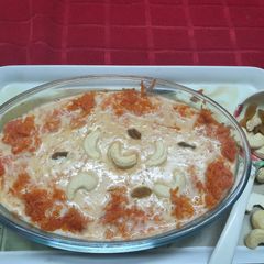 A picture of Carrot Rice Kheer with Date Palm Jaggery.