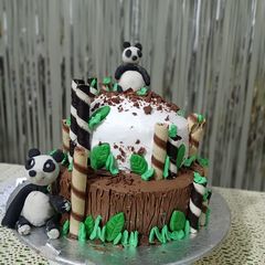 A picture of Panda theme cake.