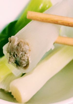 Hình của món Hành paro nhồi thịt hấp (ăn dặm blw).