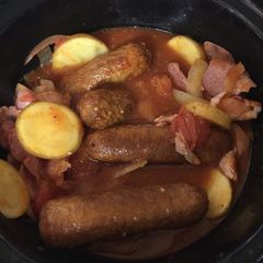 Sausage,Bacon,0nion Tomatoes Casserole A picture of Sausage,Bacon,0nion Tomatoes Casserole.