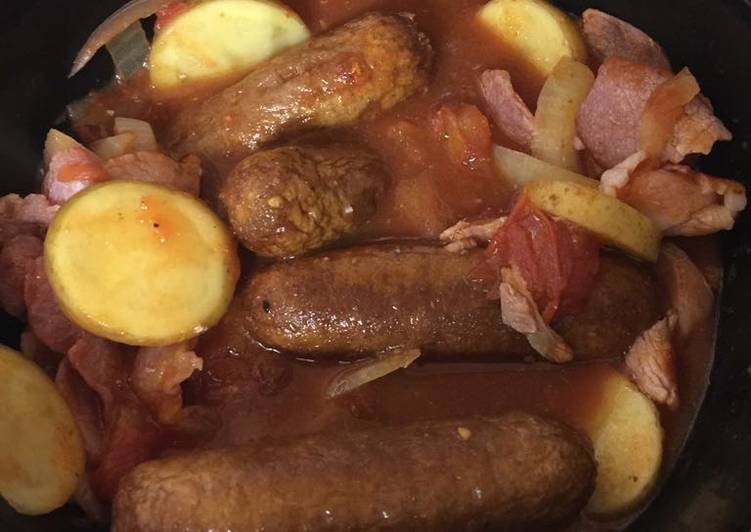 Step-by-Step Guide to Prepare Homemade Sausage,Bacon,0nion Tomatoes Casserole