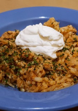 Káposztás csirkemell bulgurral recept fotója