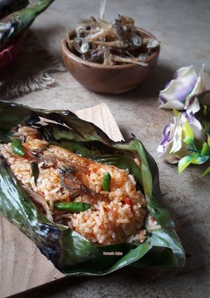 Foto resep Nasi Bakar Teri Goreng
