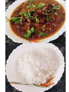 A picture of Rajma chawal.