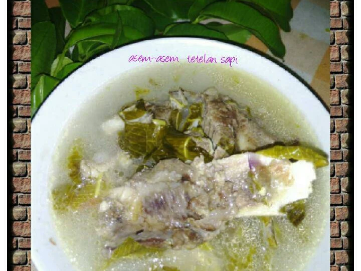 Cara Mudah Membuat Resep Asem-asem tetelan sapi daun kedondong khas bojonegoro yang Enak Banget Anti Ribet, Lezat